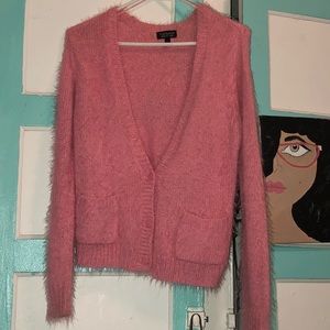 Pink Cropped long sleeve sweater